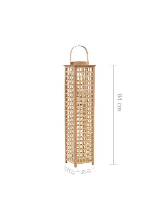 vidaXL Φαναράκι Bamboo Επιδαπέδιο Μπεζ 19.5x19.5x84εκ.