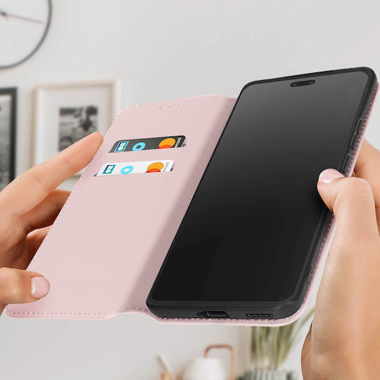 Флип магнитен калъф Xiaomi 13 Lite с държач за карти и видео стойка розов