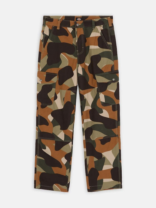 Duck Canvas Trousers Cargo in Relaxed Fit Military Green