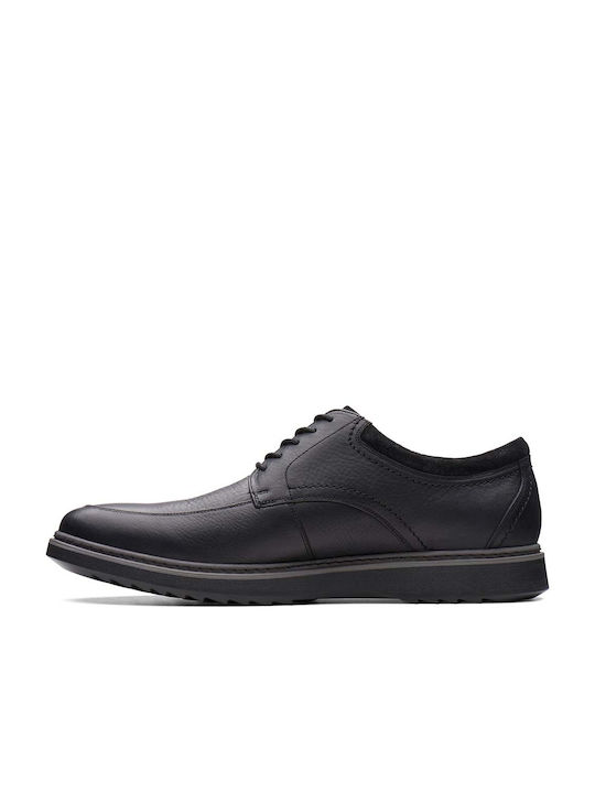 Clarks Un Geo Lo Men's Leather Casual Shoes Black