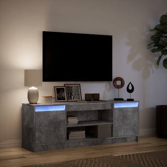 Έπιπλο Τηλεόρασης με Φωτισμό LED Γκρι Μ139.5xΠ34xΥ50cm