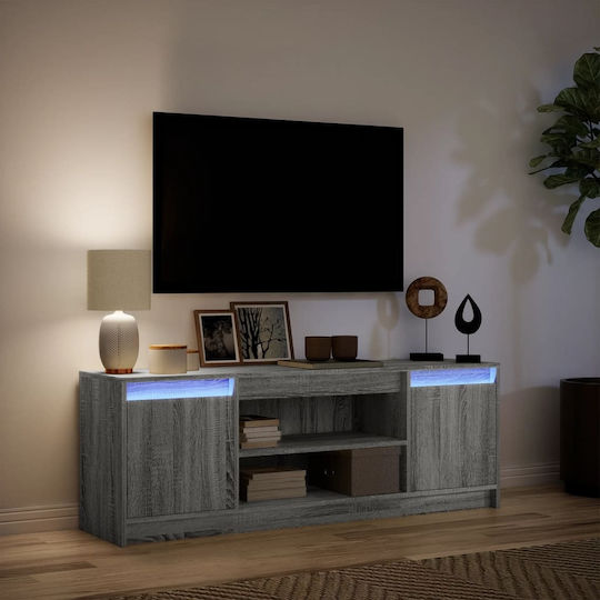 Έπιπλο Τηλεόρασης με Φωτισμό LED Γκρι Sonoma Μ139.5xΠ34xΥ50cm