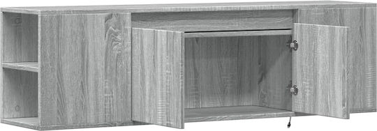 TV Stand with LED Lighting Gray Sonoma M135xD31xH39.5cm