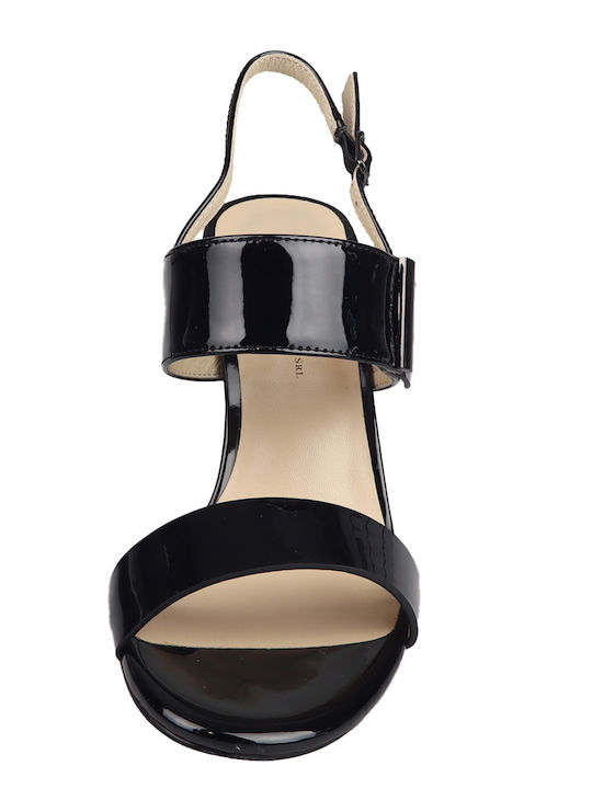 AM-SR929-0111 Leder Sandalen Anatomisch Schwarz