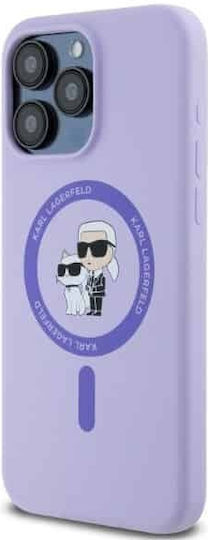 Karl Lagerfeld Karl&Choupette Umschlag Rückseite Kunststoff / Silikon Lila (iPhone 15 Pro Max)
