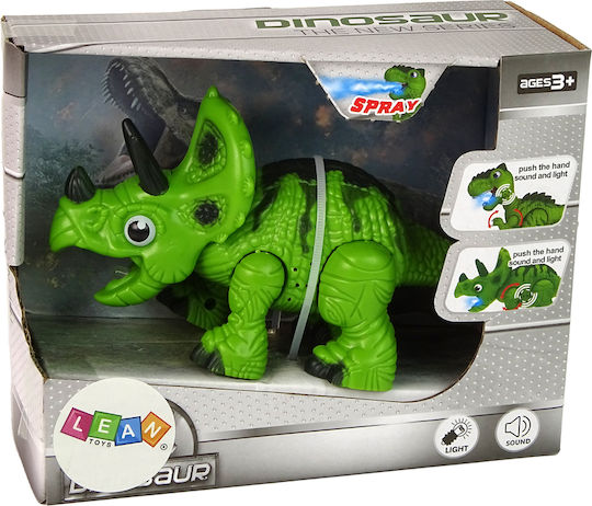 Dinosaur Triceratops Steam Water Sound Electronic Robotic Game for Ages 3 and Up Green