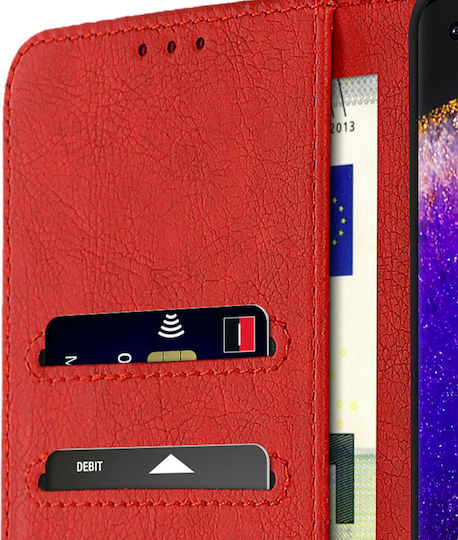 Case Oppo Find X5 Card-holder Cover Video Stand Feature Red
