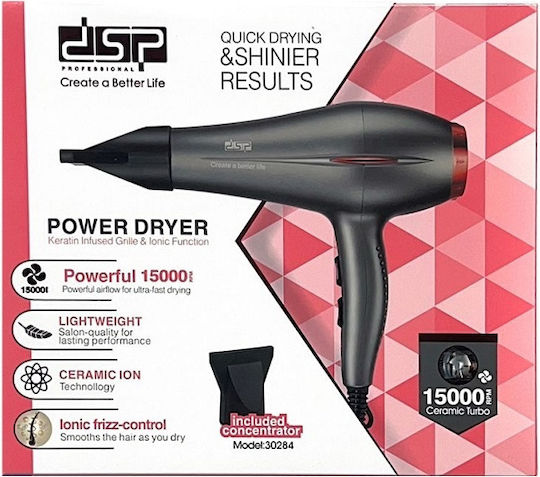 DSP 30284 Professional Hair Dryer 1600W Grey 613101