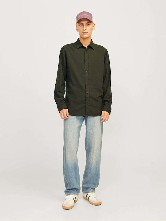 Jack & Jones Herrenhemd Langärmelig Flanell Green