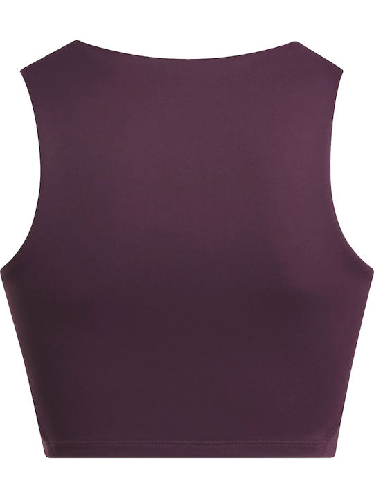 Damen Sport Crop Top Ärmellos Lila