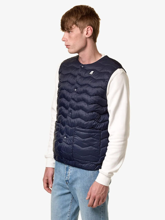 K-Way Men's Sleeveless Puffer Jacket Blue