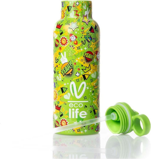Lifegreen Bottle Thermos Stainless Steel / Plastic / Glass BPA Free 500ml Borola with Straw