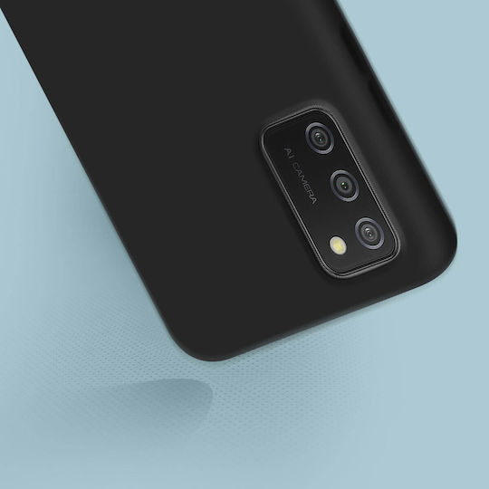 Back Cover Samsung Galaxy A02s Semi-rigid Silicone Soft-touch Finish Black