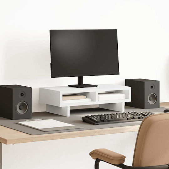 vidaXL Schreibtisch Halterung Monitor Verbundholz Weiß (854742)