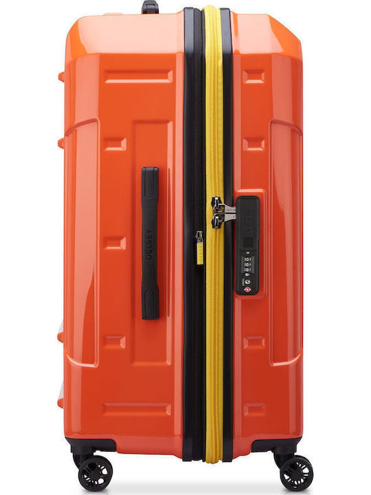 Delsey Rempart Große Hartschale Koffer Orange mit 4 Rädern Höhe 73cm