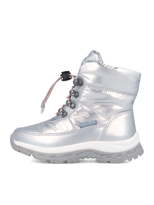 Kids Boots with Laces Silver