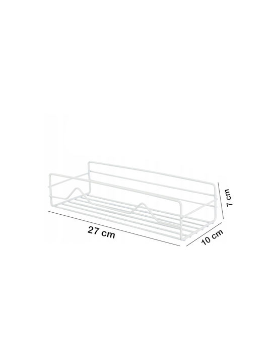 Montat pe perete Raft Baie Metal 27x11x6.5cm Albă