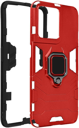 Oppo Reno 8 5g Hybrid Shockproof Case Metallic Ring Stand Red