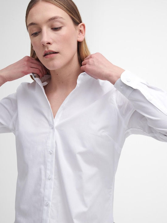 Derwent Long Sleeve Women's Cotton Shirt White