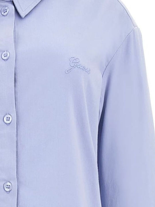 Women's Monochrome Long Sleeve Shirt Blue