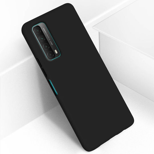 Back Cover Huawei P Smart 2021 Semi-rigid Soft Touch Compatible Qi Black