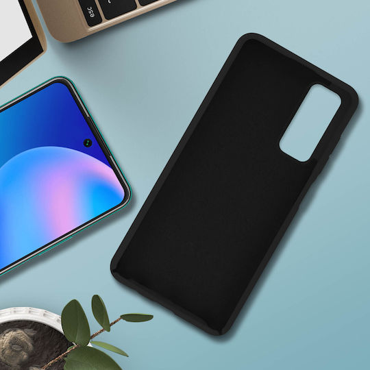 Back Cover Huawei P Smart 2021 Semi-rigid Soft Touch Compatible Qi Black