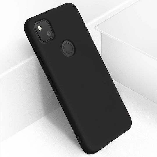 Google Pixel 4a Silicone Semi-rigid Case Soft Touch Matte Finish Black