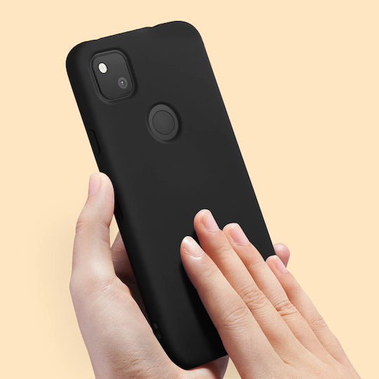 Google Pixel 4a Silicone Semi-rigid Case Soft Touch Matte Finish Black