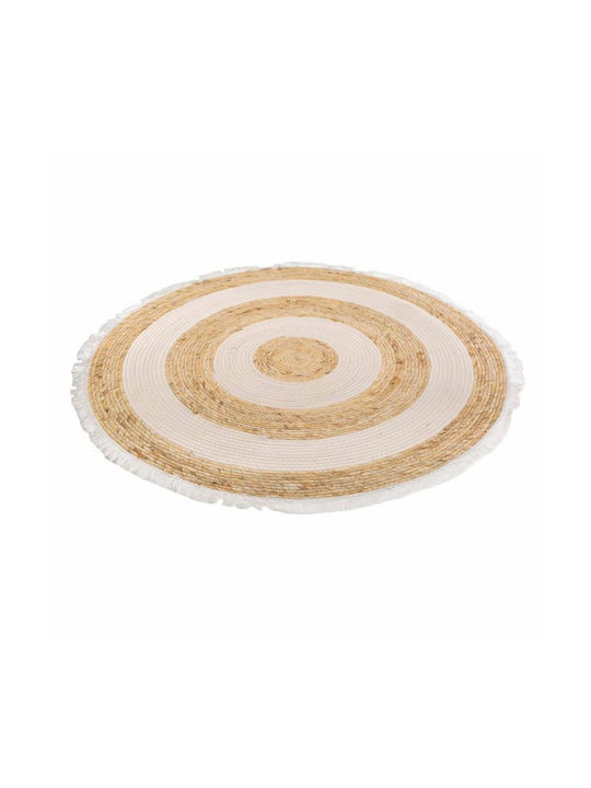 Alexandra House Living Handmade Rug Round White