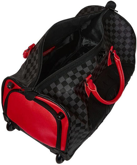 Sprayground Raceway 3 Sack Voyage Black with Wheels made of Artificial Leather L50xW25xH30cm