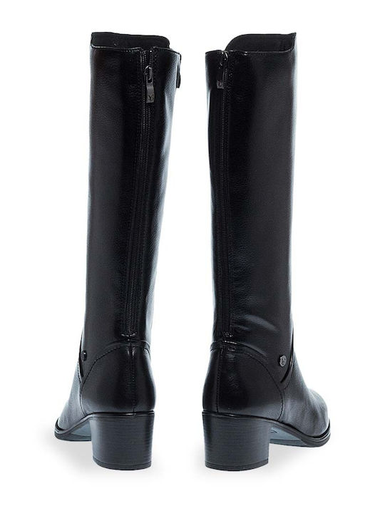 Damenstiefel mit mittlerem Absatz Schwarz