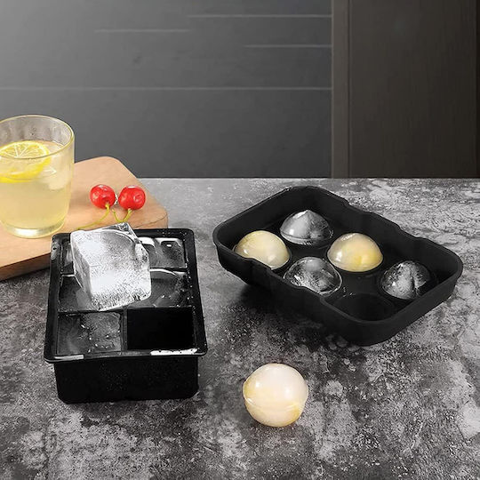 Tavă pentru cuburi de gheață Rotund din silicon cu capac Gri ZY12123QWS70