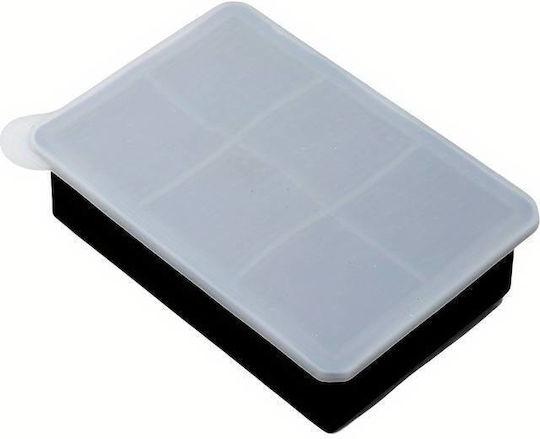 Tavă pentru cuburi de gheață Rotund din silicon cu capac Gri ZY12123QWS70