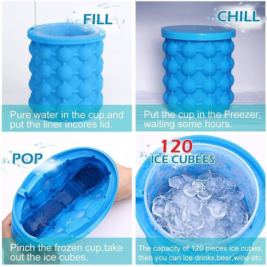 Eiswürfelform Würfel aus Silikon mit Deckel Blau ZT1XA13QWS03