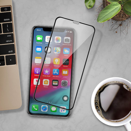 Протектор за екран от закалено стъкло Iphone Xr 11 с черни скосени ръбове