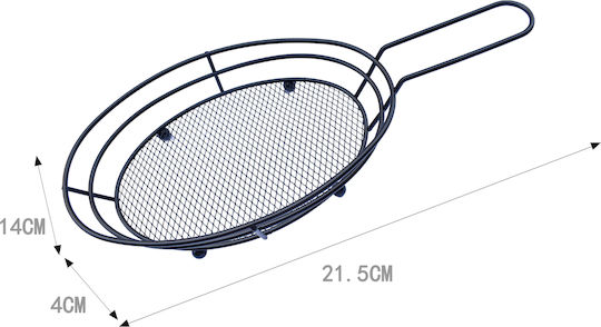 Tpster Frittierkorb Servierkorb Metallisch mit Abmessungen 21.5x14x4cm 1Stück
