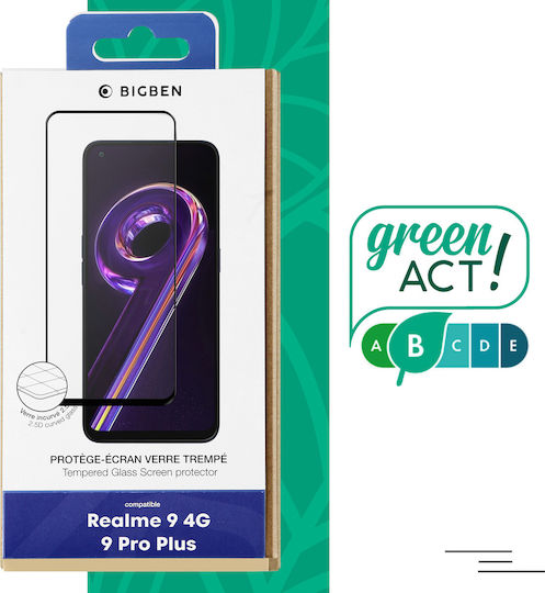 Закален стъклен протектор за екран Realme 9 4G 9 Pro Plus 9H Bigben Черен