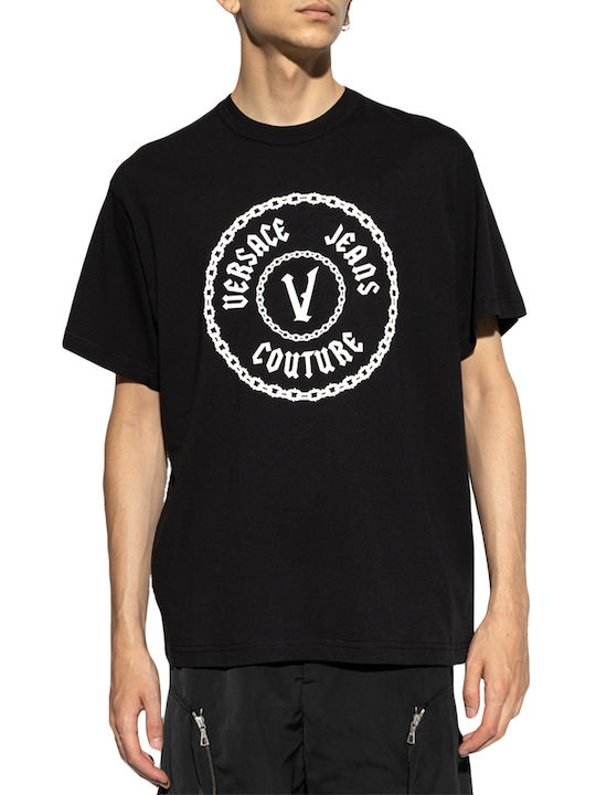 Versace Men's Short Sleeve T-shirt WHITE- BLACK