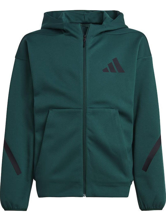 Athletic Kids Cardigan with Hood Green Z.n.e Full-zip