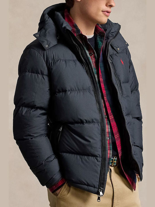 Ralph Lauren Men's Winter Puffer Jacket Waterproof Black