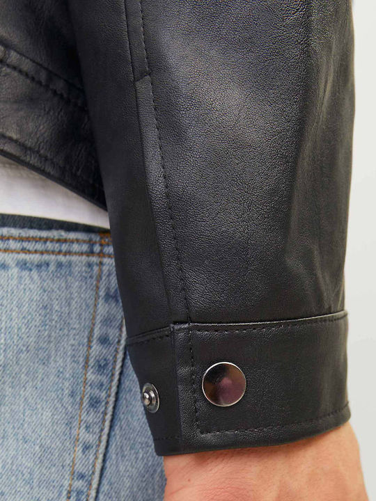 Μπουφάν από Δερματίνη Biker Black