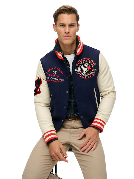 Superdry M D2 Ovin Varsity Patched Geacă pentru bărbați de iarnă Bomber Multi