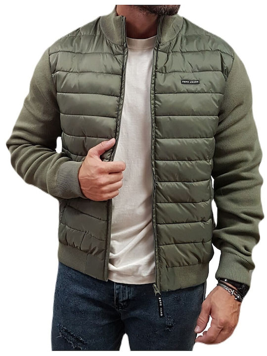 Pepe Jeans Men's Winter Puffer Jacket Safari Green