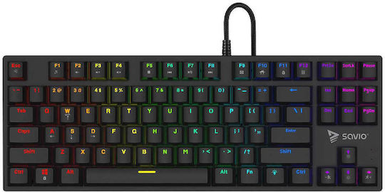 Savio Tempest X2 RGB Gaming Mechanical Keyboard Tenkeyless with Outemu Blue switches and RGB lighting (English US) Blue