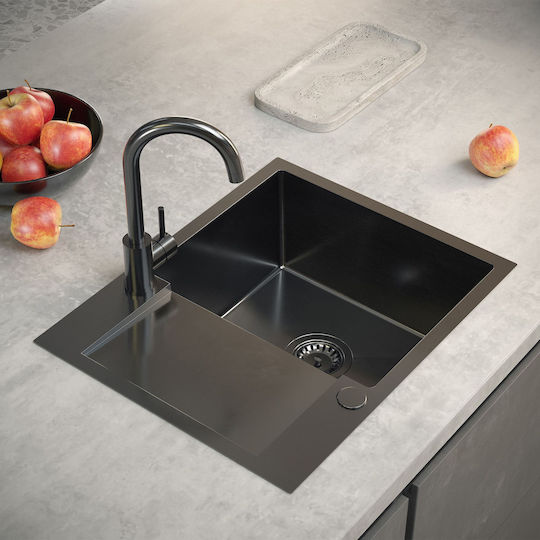 Quadron Ένθετος Νεροχύτης Inox Μ60xΠ48cm Μαύρος