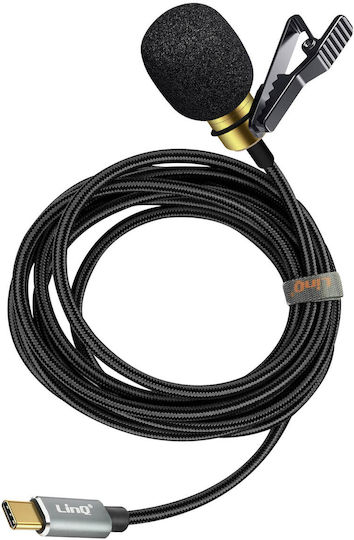LinQ TPC3539M Микрофон Πέτου, Clip On за Вокали в Черен Цвят
