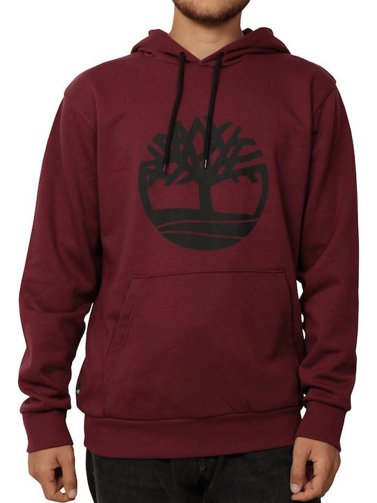 Timberland Tree Brushback Men's Sweatshirt with Hood Bordeaux