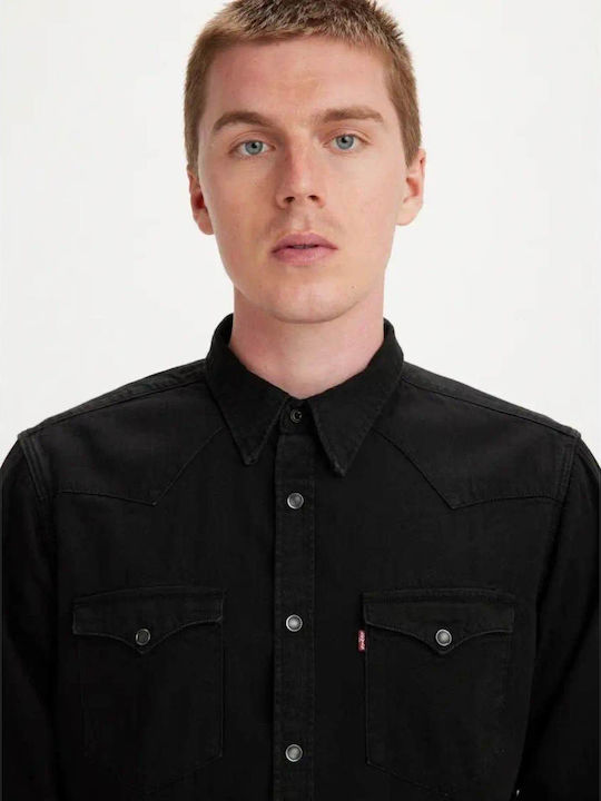 Barstow Western Standard Langärmlig Jeans Hemd Black