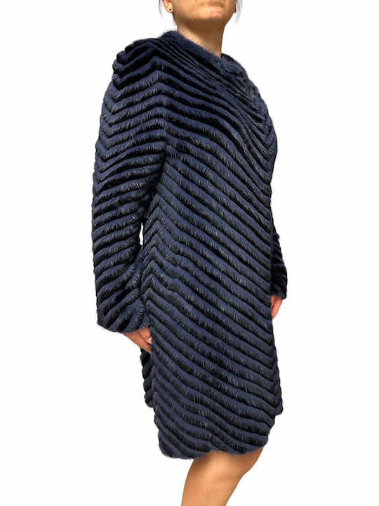 Women's Long Fur Blue-black