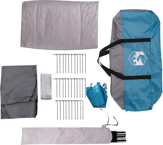 vidaXL Camping Tent Blue for 4 People 410x357x222cm